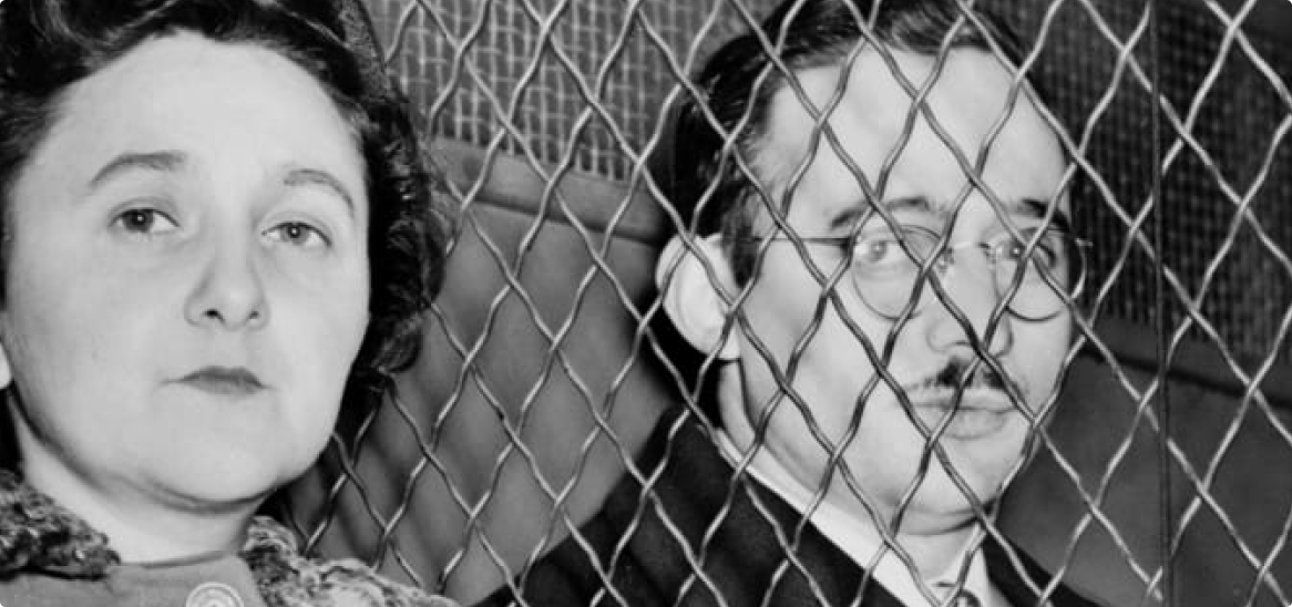 Julius and Ethel Rosenberg after being found guilty of conspiracy to commit espionage and sentenced to death in 1953.