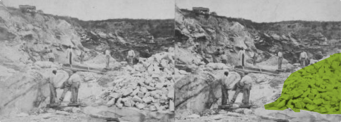 Incarcerated men working in the quarry at Sing Sing.